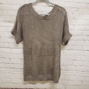 One A Crochet Shimmer Tunic Sweater